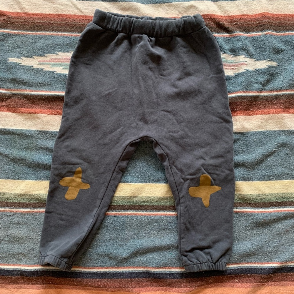 Kids Babyclic Charcoal Joggers with Ochre Graphic 2T